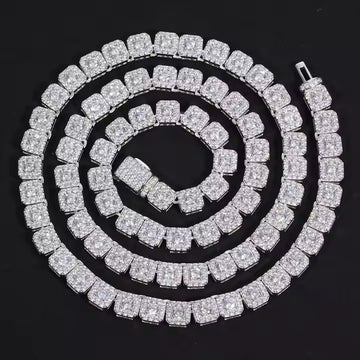 Micro Clustered Moissanite Tennis Chain